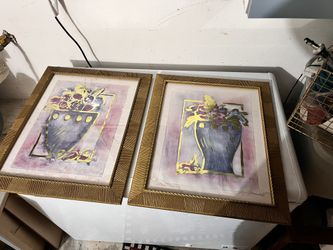 Wall Art Pictures Gold Frames $8 For Both