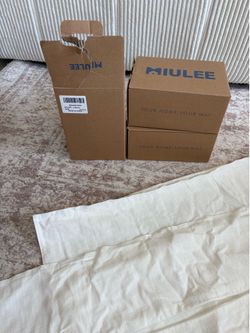 6 White Linen Pillow Shams