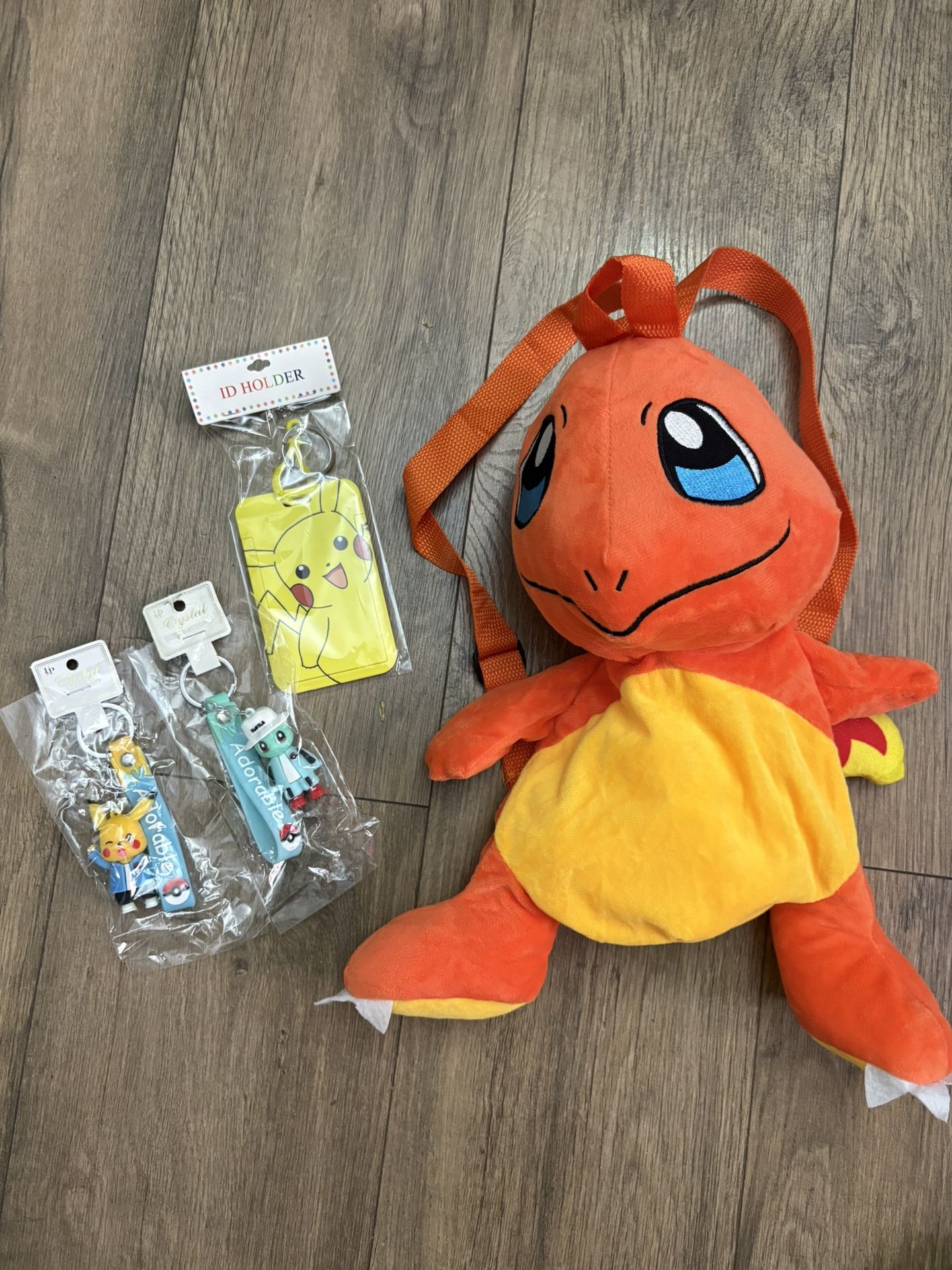 Pokemon Set (includes small Back pack, Id Cardholder, 2 Keychains)