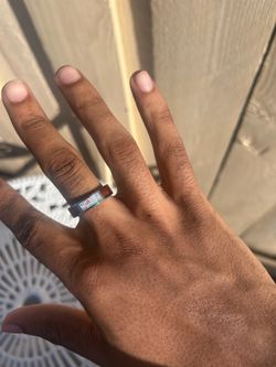 Martin & MacArthur Koa Eternity Ring – Opal Inlay (Size 4)