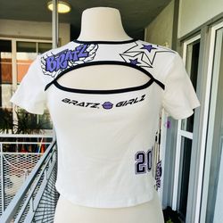 Bratz White & Purple Cutout Graphic Tee