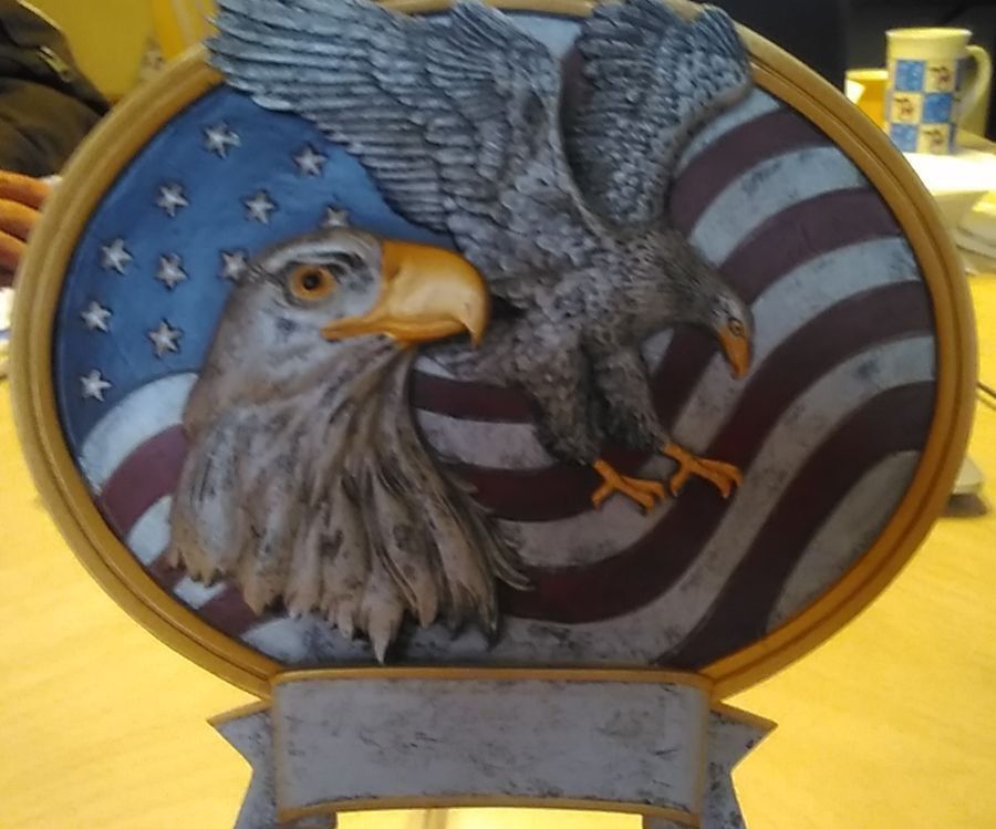 American Flag And Eagle Plaque