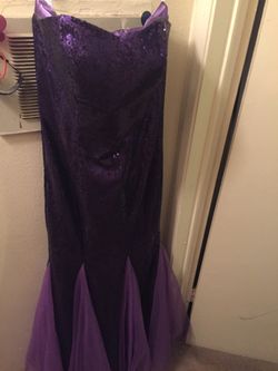 purple mermaid style dress