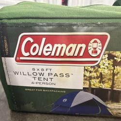 New! Coleman 4 Person  Tent 