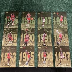 1998 Upper Deck Gatorade Michael Jordan #23 Gold Jumbo Cards Complete Set Of 12