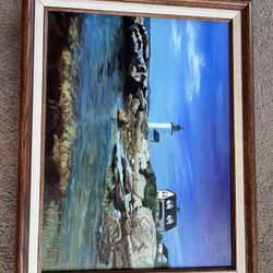 Beautiful Lighthouse Oil Painting 