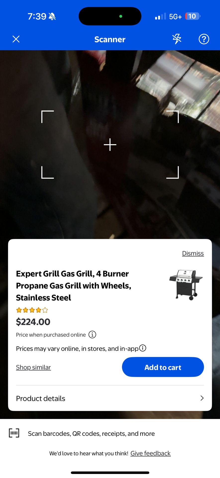 Expert Grill Gas Grill, 4 Burner Propane Gas Grill with Wheels, Stainless Steel