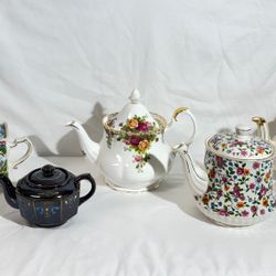Teteras vintage de porcelana inglesa – Royal Albert, Sadler y decorativas