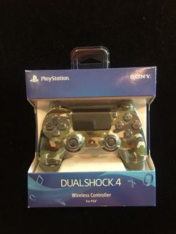 Sony Playstation 4 PS4 Green Camouflage Camo Wireless Controller Dual Shock 4 (Post Nintendo era)