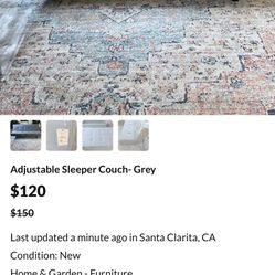 New Grey Sleeper Foldable couch