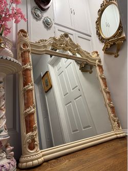 Vintage Italian Large Baroque Rococo Ornate Mirror Vanity/ Wall Mount / Floor