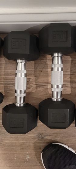 Rubber 10lb hex dumbells