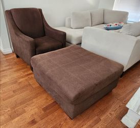 Large Chair + Ottoman like new!