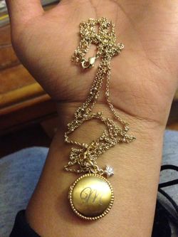 Gold Plated Locket With M and A On Each Side