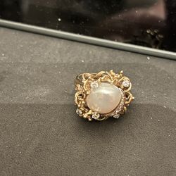 Vintage Pearl & Diamond Ring