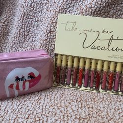 Kylie Lip Kit And Makeup Bag 
