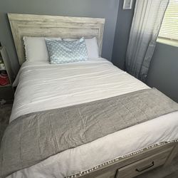 Queen Bed Frame with Adjustable Bed And Mattress 