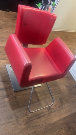 Red lather salon chairs