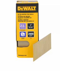 DEWALT 1 in. x 23-Gauge Bright Finish Pin Nail (2000-Pack)
