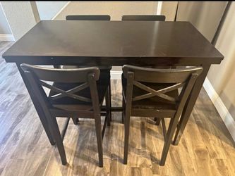 Dark Brown Dining Table with 4 Chairs