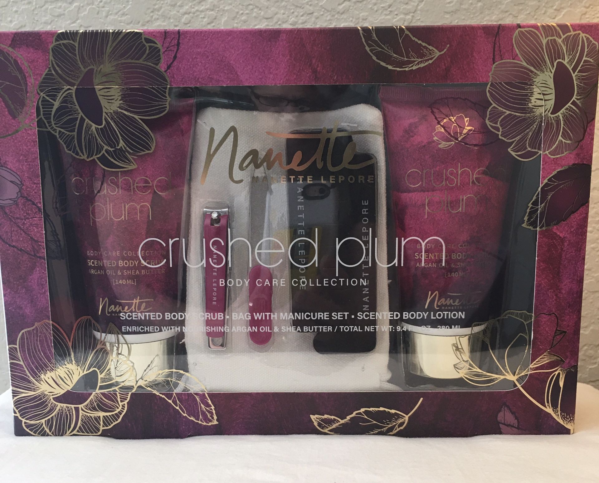 Nanette Lepore Crushed Plum Body Care Collection Manicuring Set