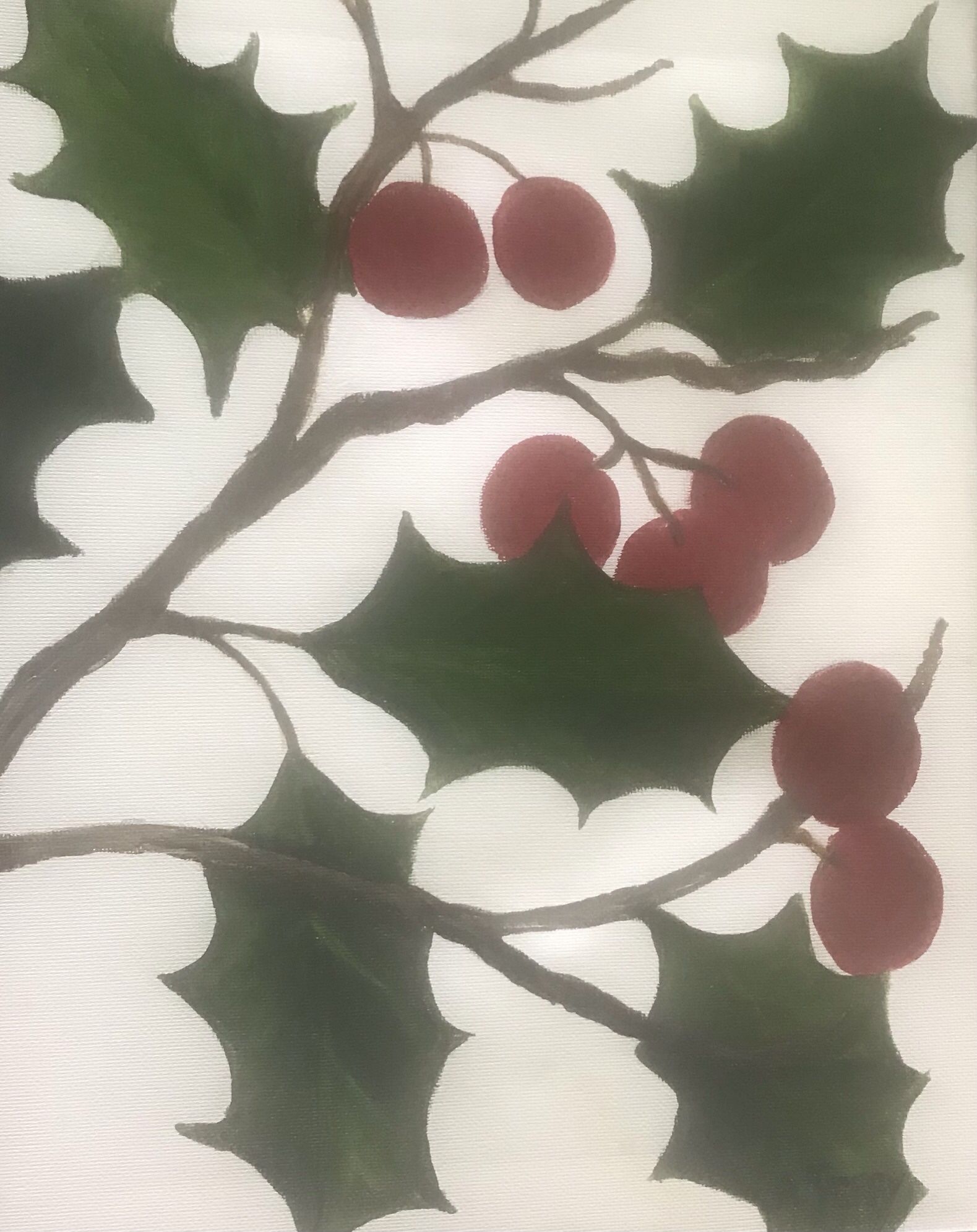 XMAS HOLLY PAINTING 