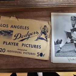 Vintage Dodger Player Autographed Pictures