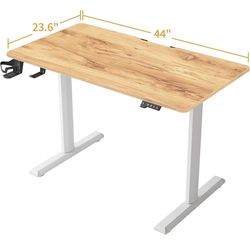Height Adjustable Electric Standing Desk, 44 x 24 Inches Stand up Table, Sit Stand Home Office Desk with Splice Board$70