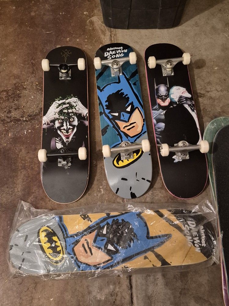 Very Rare Vintage 2016 Batman And Joker Almost Skateboard Completes And 1 Deck $100 To $250 A PIECE
