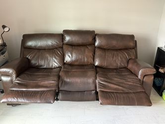 Sofa With Dual Recliners.