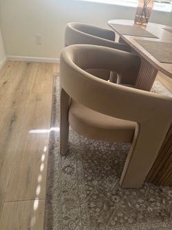 Khaki velvet Nordic dining chair