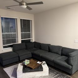 Modern Dark Gray Sectional Sofa