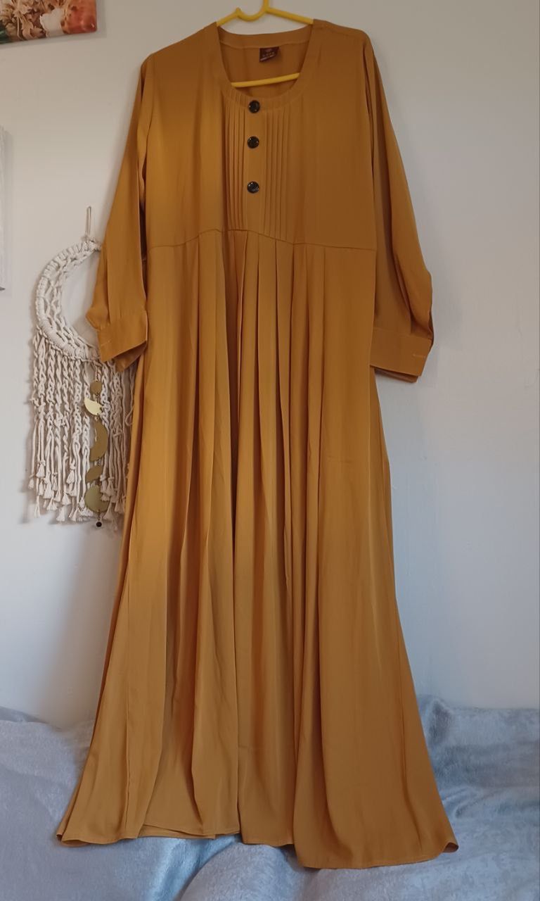 Yellow Abaya/ Jellaba/ Keftan/  W/ Hijab Ramadan Sale  Eid dress