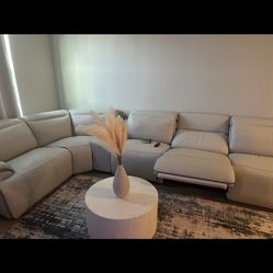 Electric Leather Couch White