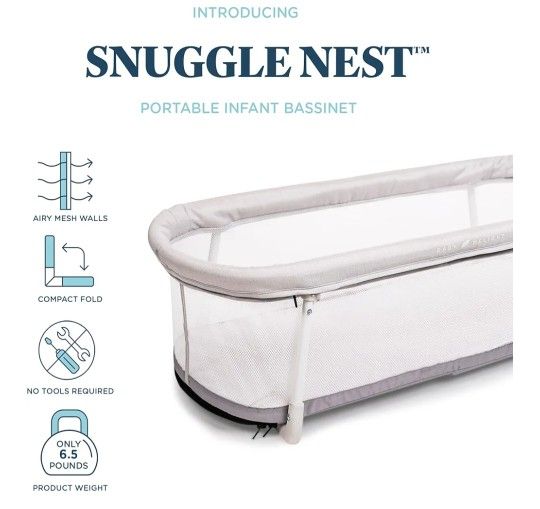 NEW! Snuggle NEST Portable Infant Bassinet 