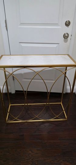Console table white marble and gold
