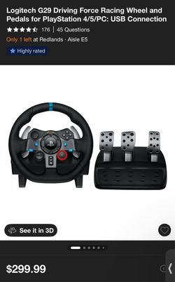 Logitech G29 Driving Force Racing Wheel and Pedals for PlayStation 4/5/PC: USB Connection