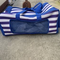 Blue and White Cat Carrier