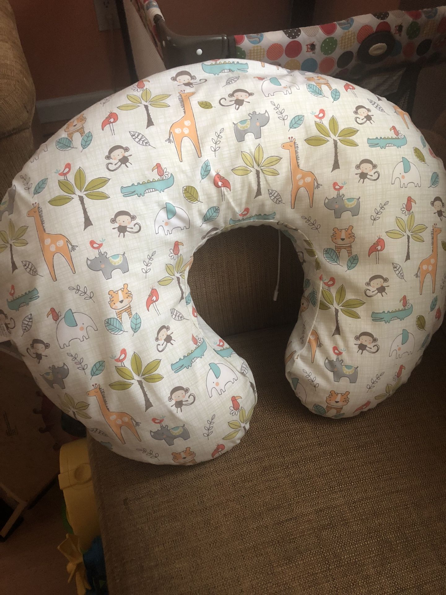 Boppy Original Nursing Pillow and Positioner, Cotton Blend, Neutral Jungle