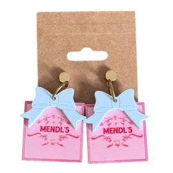 NEW Grand Budapest Hotel Mendl’s Pastry Box Drop Earrings
