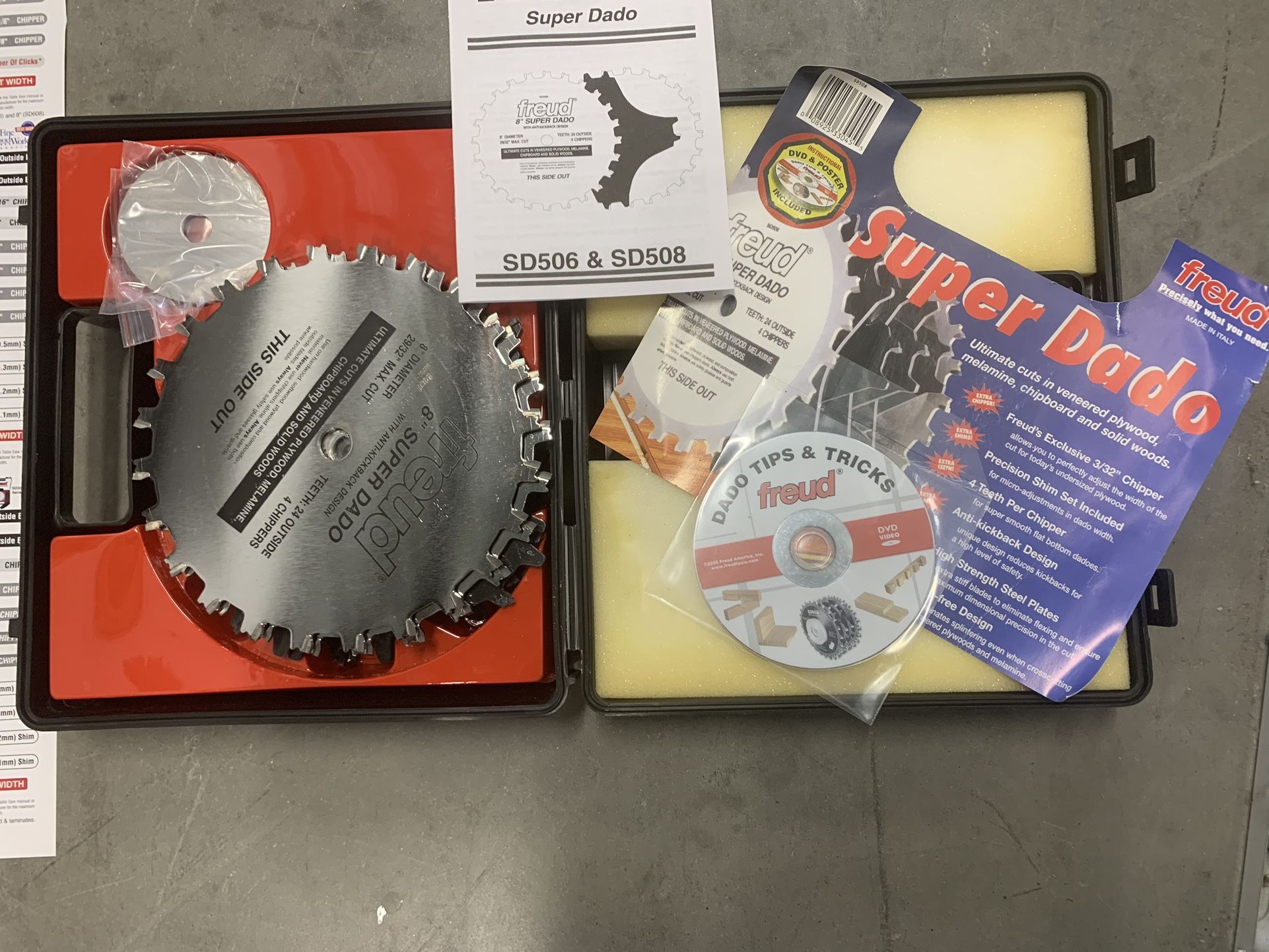 8” Freud Super Dado Saw Blade Kit Set SD508