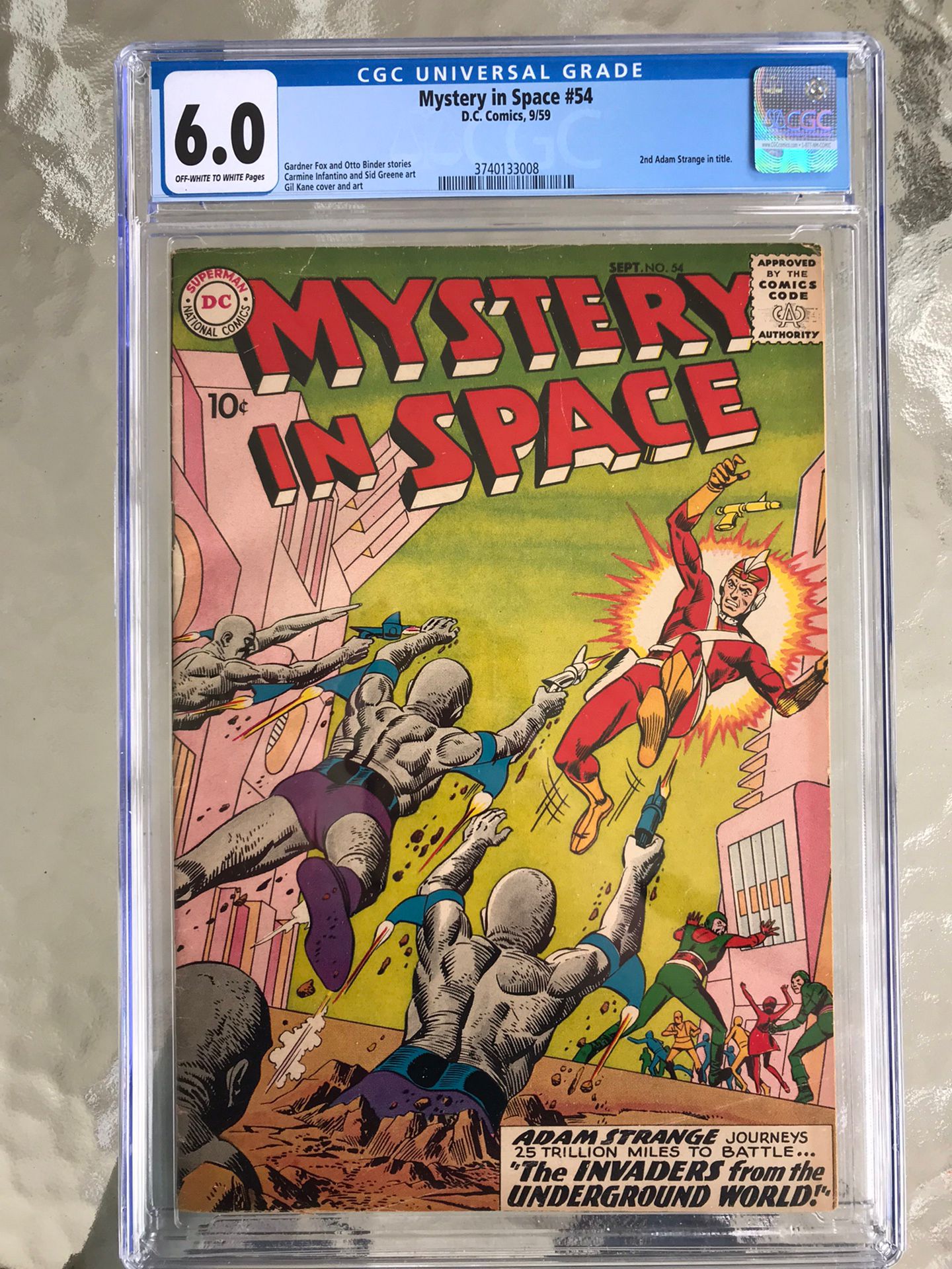 Mystery In Space #54 (1959) CGC 6.0 — O/w To White; 2nd Adam Strange In Title