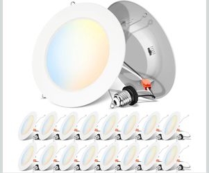 ANWIO Recessed Lighting 6 Inch, 16 Pack 5CCT Flat Retrofit LED Recessed Lights - New In Box