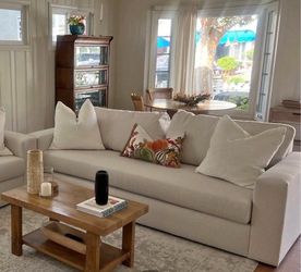 Large Cream Upholstered Sofa