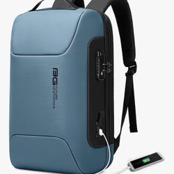 BANGE Anti Theft Business Backpack, Men Work Backpacks with USB C Charging Port, Slim Laptop Backpack for 15.6 Inch, Airplane Travel Backpack for Men 