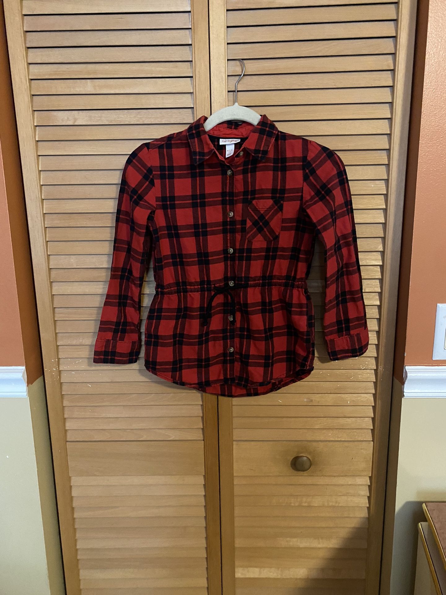 Cat & Jack Girls Plaid Shirt Size 7/8