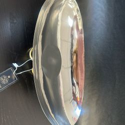 Oval Footed Fruit Bowl Brass & S/S Shiny 31 cm By 10 cm