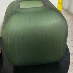 JARRON ANTIGUO CUADRADO DE CRISTAL NEVADO