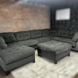 Free Delivery- Ashley gray U shape w ottoman retails 2276