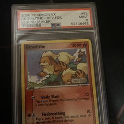 PSA 9 Reverse Holo Growlithe Legend Maker Pokémon Card